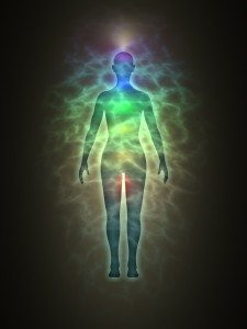 Human energy body, aura, chakras, energy, silhouette